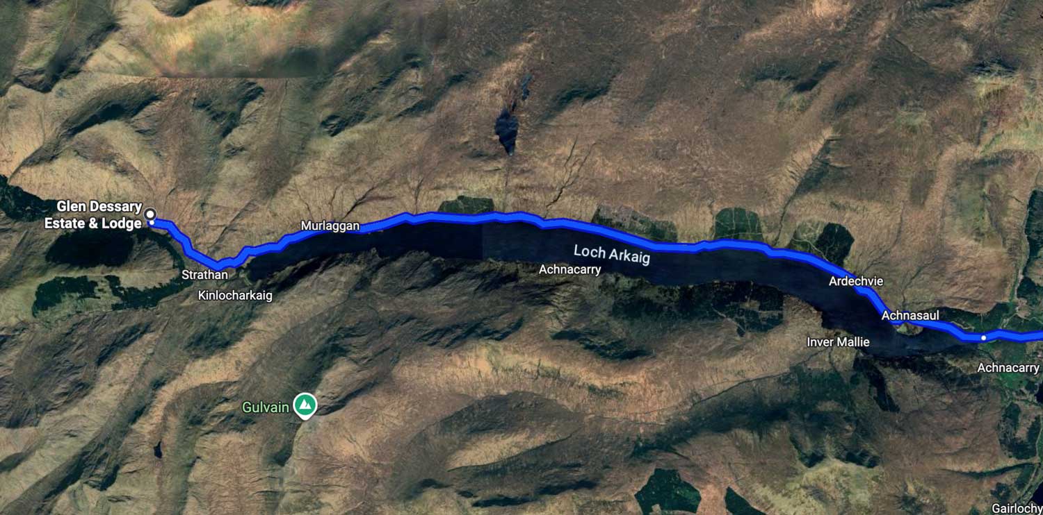 Single track road along Loch Arkaig